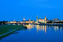 Dresden skyline in the Elbe Valley.