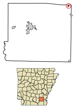 Location of Winchester in Drew County, Arkansas.