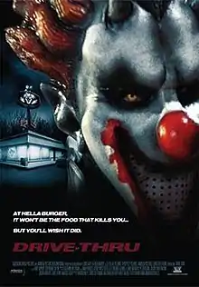 A poster featuring the evil clown antagonist of the film.