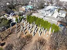 Drone view of 54 Columns - Art installation by Sol LeWitt in Atlanta