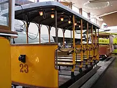 A historic tram model used in Dubrovnik