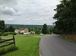 Highland Ridge Road (County Route 8) through Duckwall, looking north