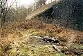 The former Dudley Freightliner Terminal signal box's remnants in 2002.