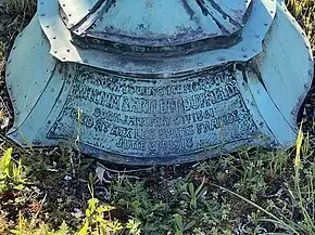 Colour photograph of a plaque on the Duffield Memorial