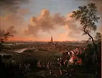 The Duke of Lorraine and Imperial troops crossing the Rhine before Strasbourg, 1744