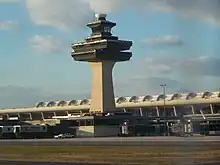 Dulles' iconic old air traffic control tower, which halted operations in 2007