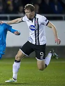 Photo of David McMillan Dundalk's leading European goalscorer in action in the 2016–17 Europa League