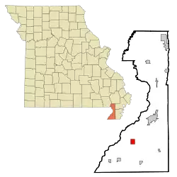 Location of Senath, Missouri
