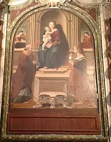 Enthroned Madonna and Child with Saints Martin and Mary Magdalene, Alfani