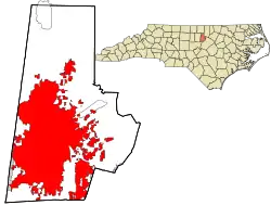 Location in Durham County and the state of NC