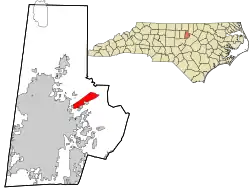 Location in Durham County and the state of North Carolina