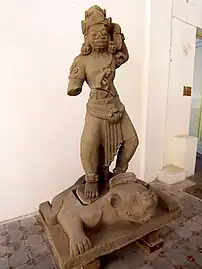 Late 9th or early 10th century dvarapala from Indrapura (Dong Duong), Champa, Vietnam.