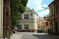 A crossroad in the very center of the town of Dynów