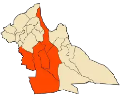 Map of Laghouat Province highlighting Aïn Mahdi District