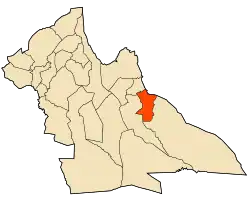 Map of Laghouat Province highlighting Ksar El Hirane