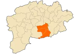 Map of Guelma Province highlighting the district