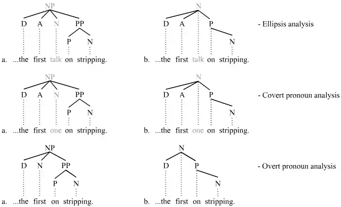 Different analyses of noun ellipsis