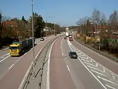 The E18 passing through Västerås, Sweden