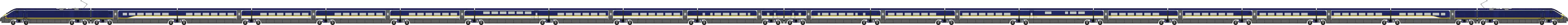 Illustration of a Three Capitals set in new Eurostar e300 livery
