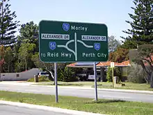 Throughabout road sign in Australia 31°53′25″S 115°52′12″E﻿ / ﻿31.8902952°S 115.8698988°E﻿ / -31.8902952; 115.8698988