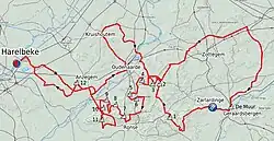 Route of E3 Harelbeke 2012