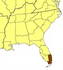 Location of the Diocese of Southeast Florida
