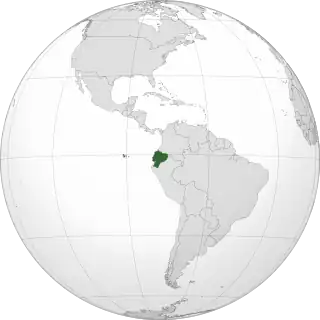 Map showing Ecuador