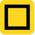 Hollow black square on a yellow background