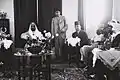 Emir Abdullah with Arab notables during visit to Jaffa