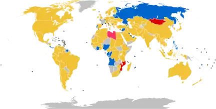 First-place candidate by country (overseas French)