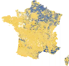 First-place candidate by commune (2012 borders)