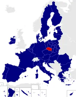 Map of the European Parliament constituencies with Lower Silesian and Opole highlighted in red