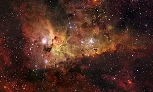Close-up of the Carina Nebula's central region