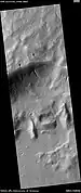 HiRISE image showing gullies.  The scale bar is 500 meters.  Picture taken under the HiWish program.