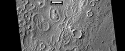 Circular structures on floor of Schiaparelli basin, as seen by HiRISE under HiWish program.