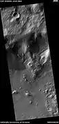 Tongue-shaped glacier, as seen by HiRISE under the HiWish program.  Location is Phaethontis quadrangle.