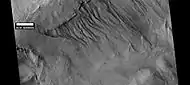 Gullies in crater, as seen by HiRISE under HiWish program.   Location is Eridania quadrangle.