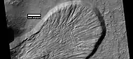 Landslide in a crater, as seen by HiRISE under HiWish program Image from Iapygia quadrangle.