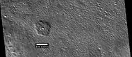 Pedestal crater, as seen by HiRISE under HiWish program  Location is Cebrenia quadrangle.