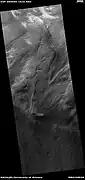 Wide view of tongue-shaped glaciers, as seen by HiRISE under HiWish program