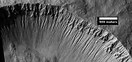 Gullies, as seen by HiRISE under HiWish program