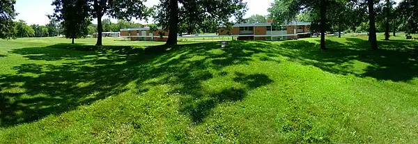 The largest Eagle mound as viewed from the tail looking approximately SSE toward the eagle's head and Cottage "A" and "B".