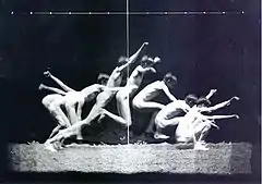 "History of a Jump" (1884) Marey wheel photograph, Philadelphia Museum of Art