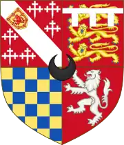 Coat of arms of Howard Earls of Suffolk, with a crescent for difference for a second son.