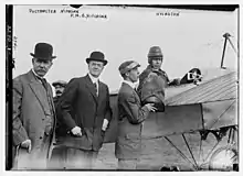 Edward M. Morgan, Frank Harris Hitchcock, and Earle Lewis Ovington in his Blériot XI