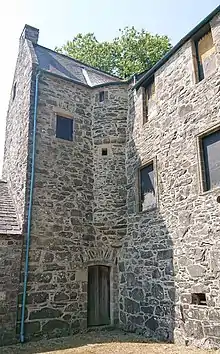 A doorway to a tower house