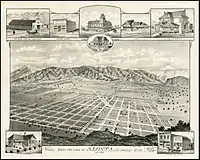 Early Alosta-Glendora Map 1888. View looking north from present-day South Hills Park Wilderness Area