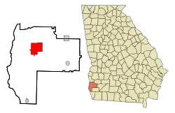 Location in Early County and the state of Georgia