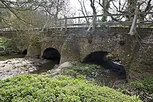 On the Wey. Eashing mediaeval double bridge built by monks from Waverley Abbey