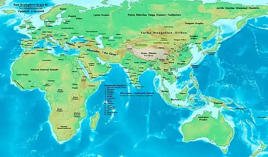 Eastern Hemisphere in 323 BCE.